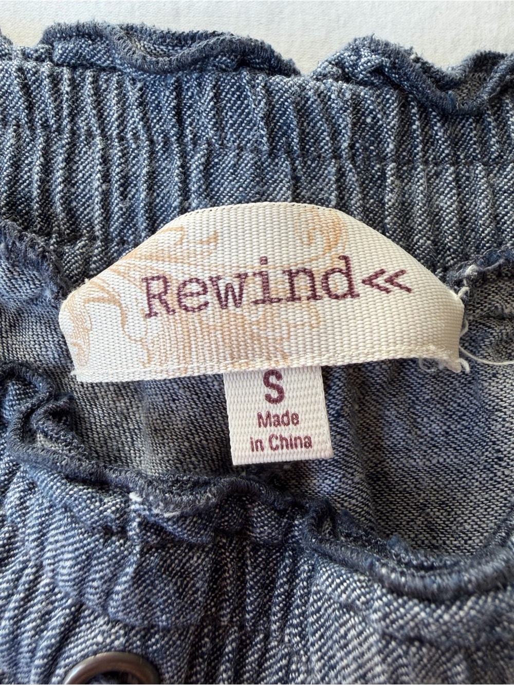 Rewind Denim Colored Linen Pants w/ Drawstring Women’s Size Small - Picture 6 of 11